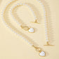 2 Pcs Pearl Necklace Bracelet Jewelry Set - Bama style