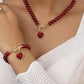 2 Pcs Pearl Necklace Bracelet Jewelry Set - Bama style