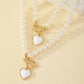 2 Pcs Pearl Necklace Bracelet Jewelry Set - Bama style