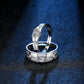 New Jewelry Sterling Silver Ring for Women's  & Men Heart Square Crystal Zircon Couple - Bama style