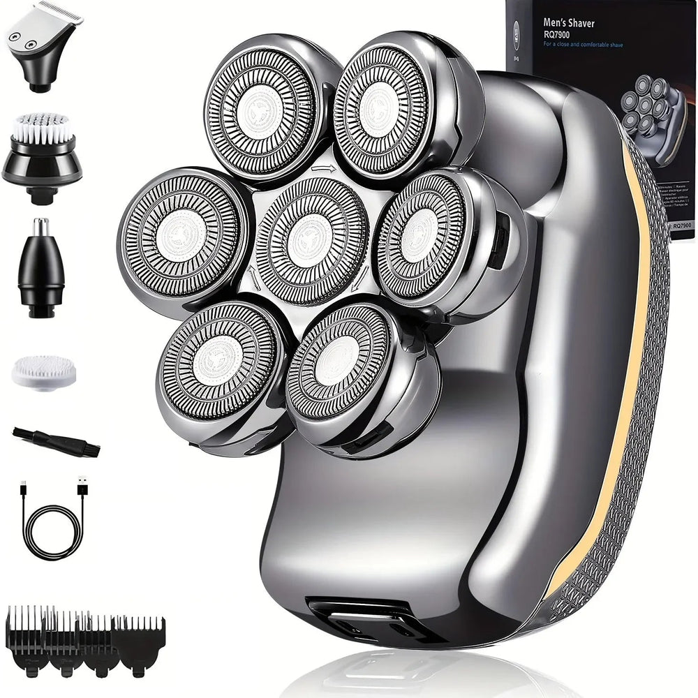 Electric Head Shaver Rechargeable Cordless Hair Shaving 6 In 1 Waterproof Wet & Dry - Bama style