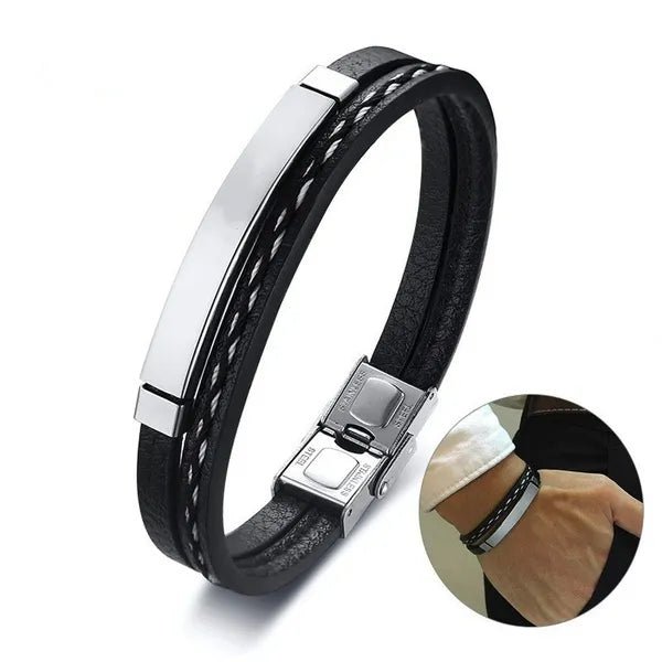 leatherwear-weave-trendy-for-men-bracelet-leisure-color-contrast-stainless-steel-bangle-162892.webp