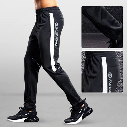 Men Sport Pants Running With Zipper Pockets Soccer Training Jogging Fitness Football - Bama style