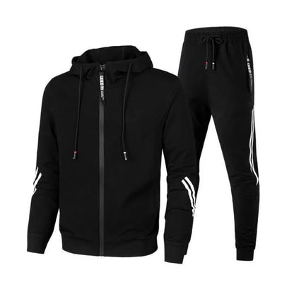 Men's Winter Tracksuit Set Solid Color Sweatpants Sportswear Suit - Bama style