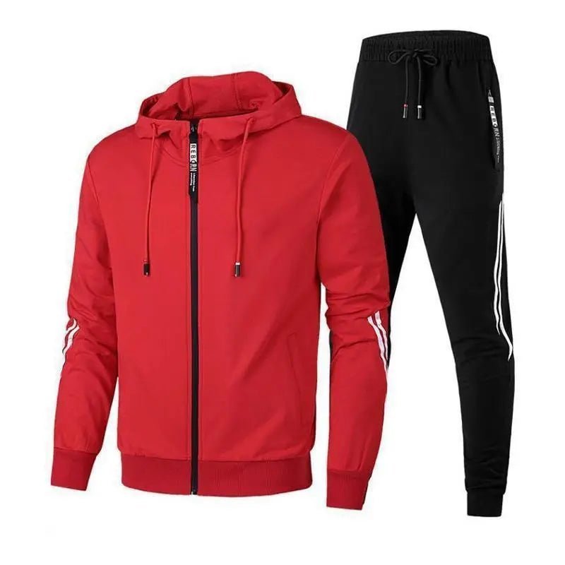 Men's Winter Tracksuit Set Solid Color Sweatpants Sportswear Suit - Bama style