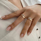 New Ring Trendy Jewelry Stainless Steel 18K Gold Plated Sun Rings for Women Natural Stone - Bama style