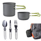 Portable Camping Cookware Set Outdoor Pot Mini Gas Stove Sets - Bama style