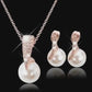 Earrings Necklace 3pcs Jewelry Trendy Pearl Bride Party