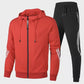 Men's Winter Tracksuit Set Solid Color Sweatpants Sportswear Suit