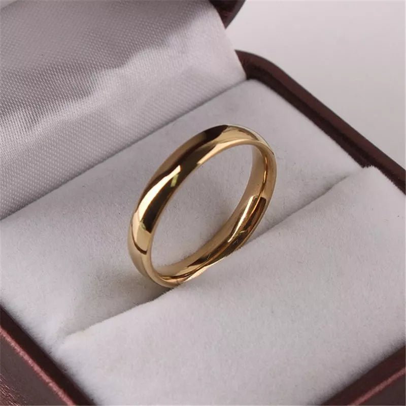 Rings For Women Men QianBei Fashion 3mm Width Stainless Steel Size 7 - 11 - Bama style