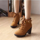 Spring Winter Shoes Women Boots High Quality Lace - up European Ladies - Bama style