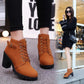 Spring Winter Shoes Women Boots High Quality Lace - up European Ladies - Bama style