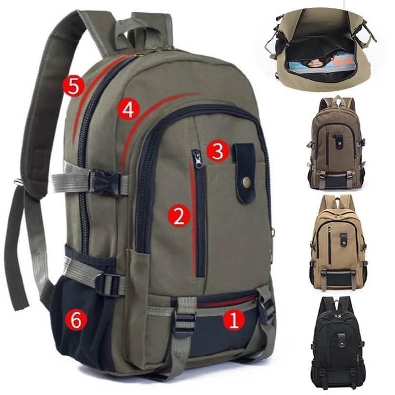 Travel Bag Backpack Tactical Militaria Mountaineering Canvas Large Capacity - Bama style