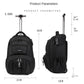 Travel With 31 x 45cm Trolley Bag With Wheels Rolling Luggage Wheeled Backpack - Bama style