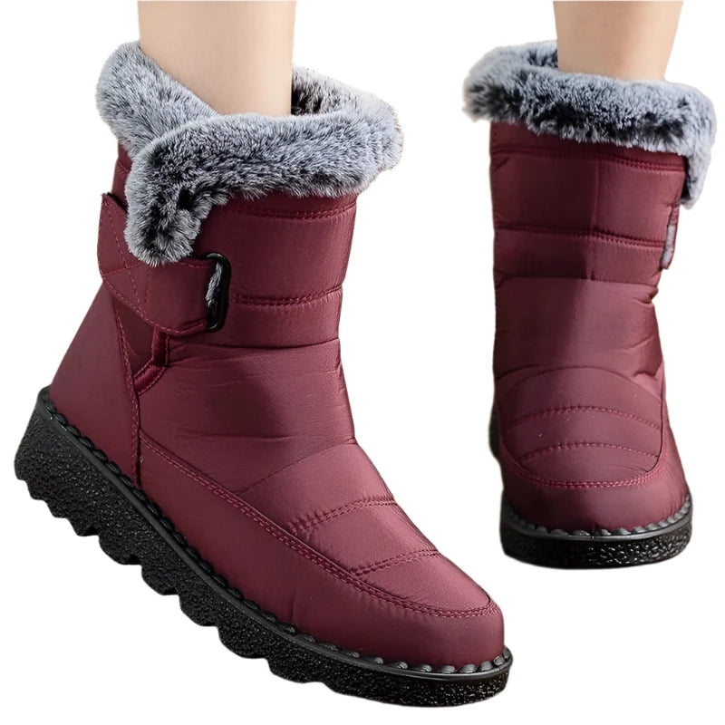 Winter Shoes For Women Heeled Waterproof Snow Boots Elegant Warm - Bama style