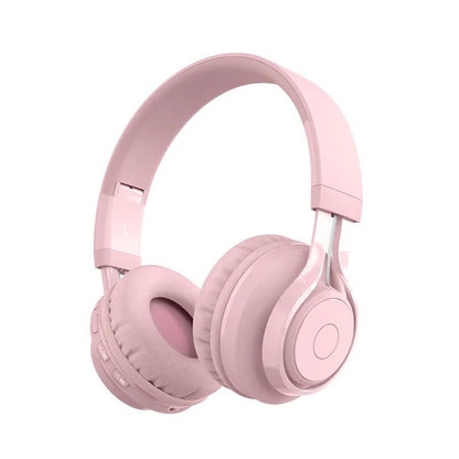 Wireless Bluetooth Over Ear Earphones Foldable Children Learning Headphone HIFI Stereo Noise Canceling Music - Bama style