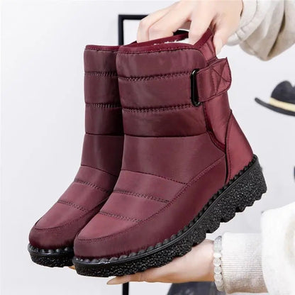 Women Snow Boots Plush Slip On Platform Ladies Shoes Waterproof - Bama style