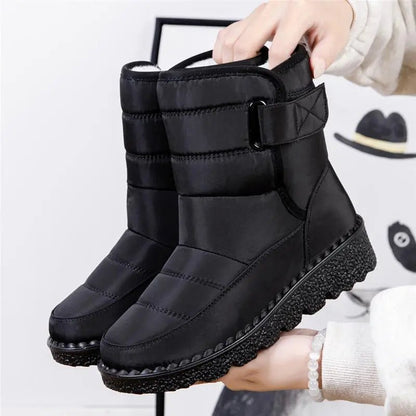 Women Snow Boots Plush Slip On Platform Ladies Shoes Waterproof - Bama style