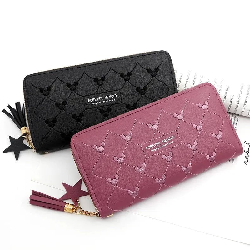 Women Wallet Multi - card ID Card Holders Mobile Phone Clutch Bag Leisure Leather Purse - Bama style